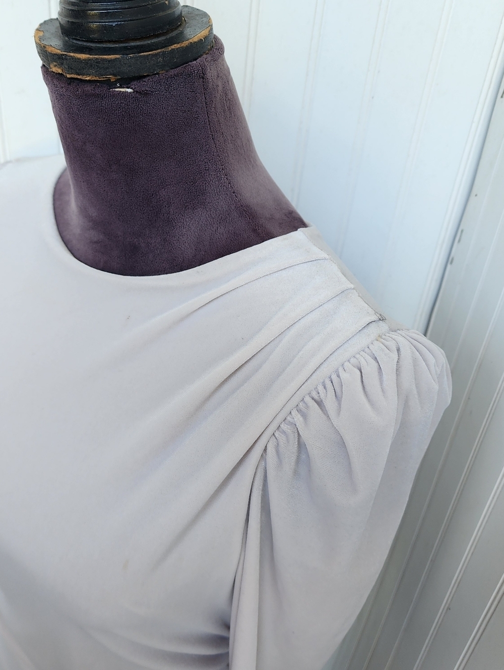 EXPRESS Womens Velvet Ruched Side Asymmetrical Midi Dress S Grey $98 - Picture 14 of 16